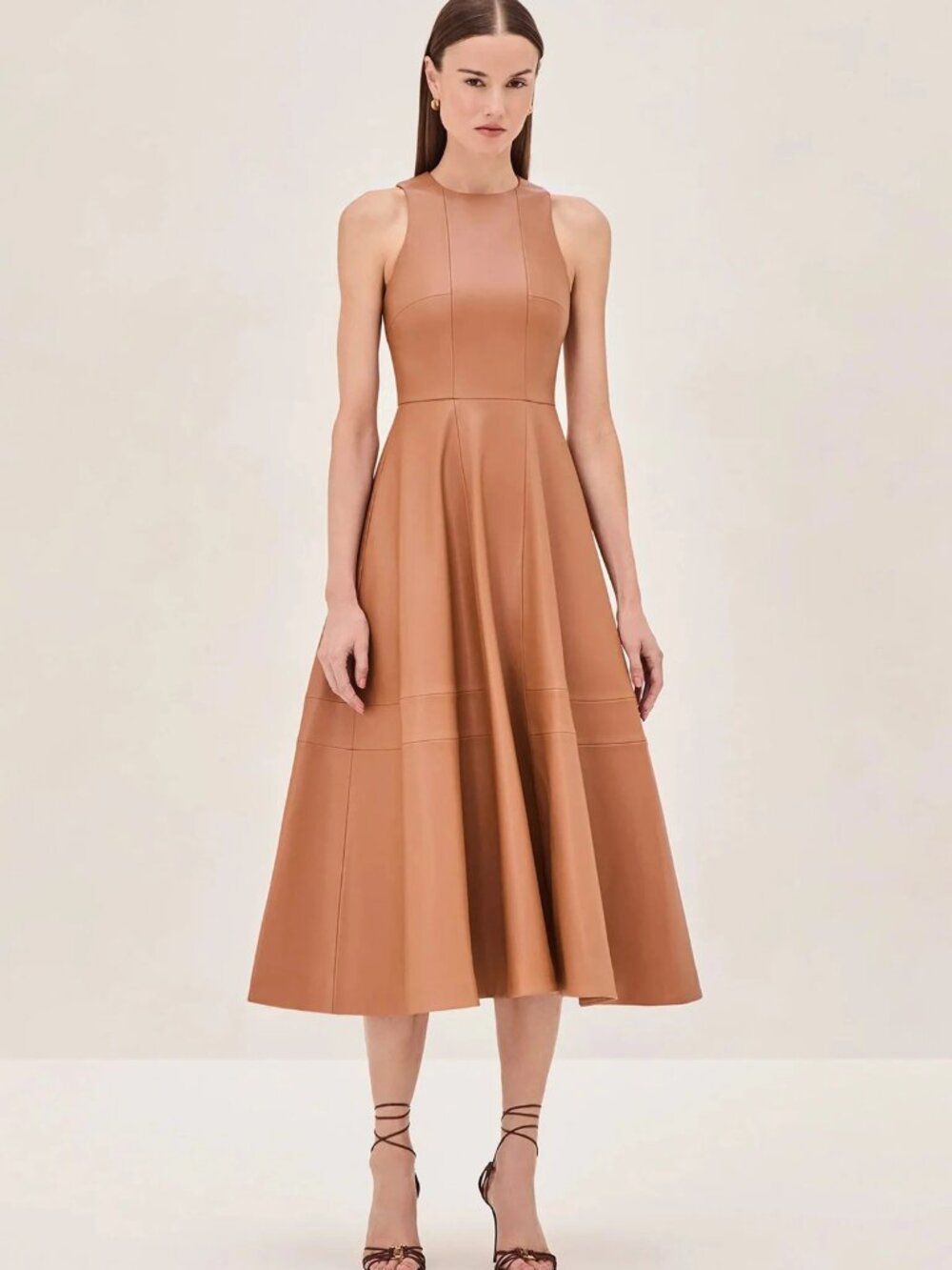 Alexis England Dress In Saddle Brown - Size Medium